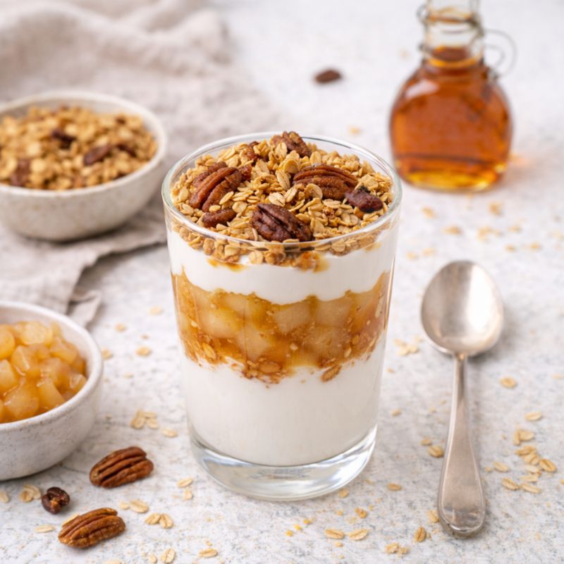 Oat Pantry maple and pecan pie granola yoghurt parfait