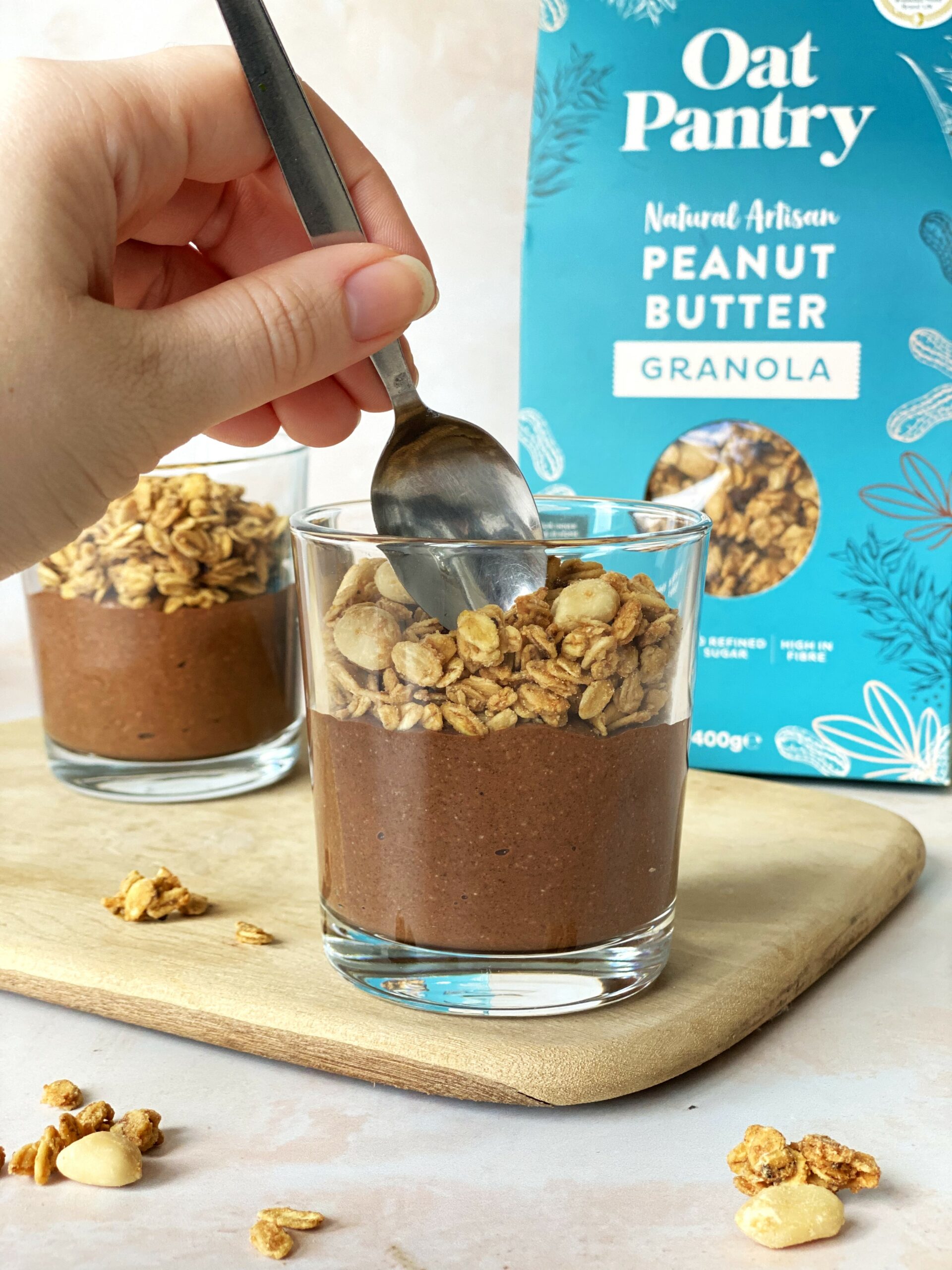 Chocolate and peanut butter protein pudding
