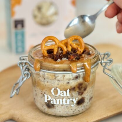 salted caramel overnight oats square