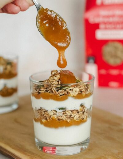 Caramelised Biscuit yoghurt parfait