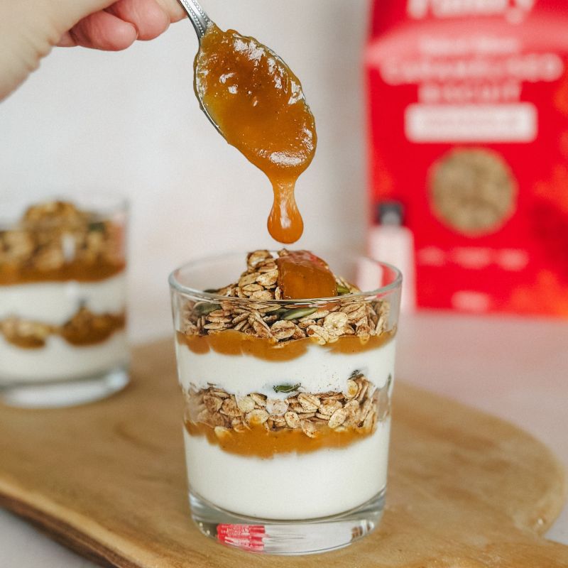 Caramelised Biscuit yoghurt parfait
